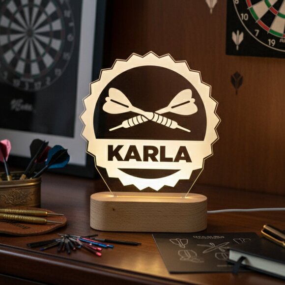 Custom Dart LED Lamp – Unique Dartboard Nightlight for Him - Picture 8 of 8